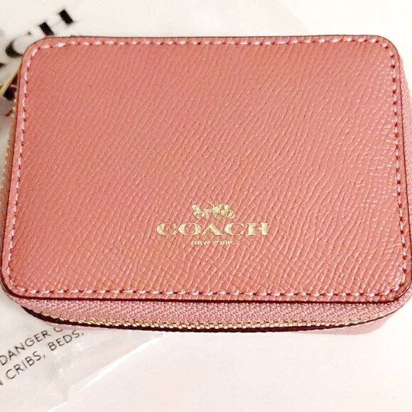 NWT COACH Pink Leather Triple Pill Box - Picture 2 of 9